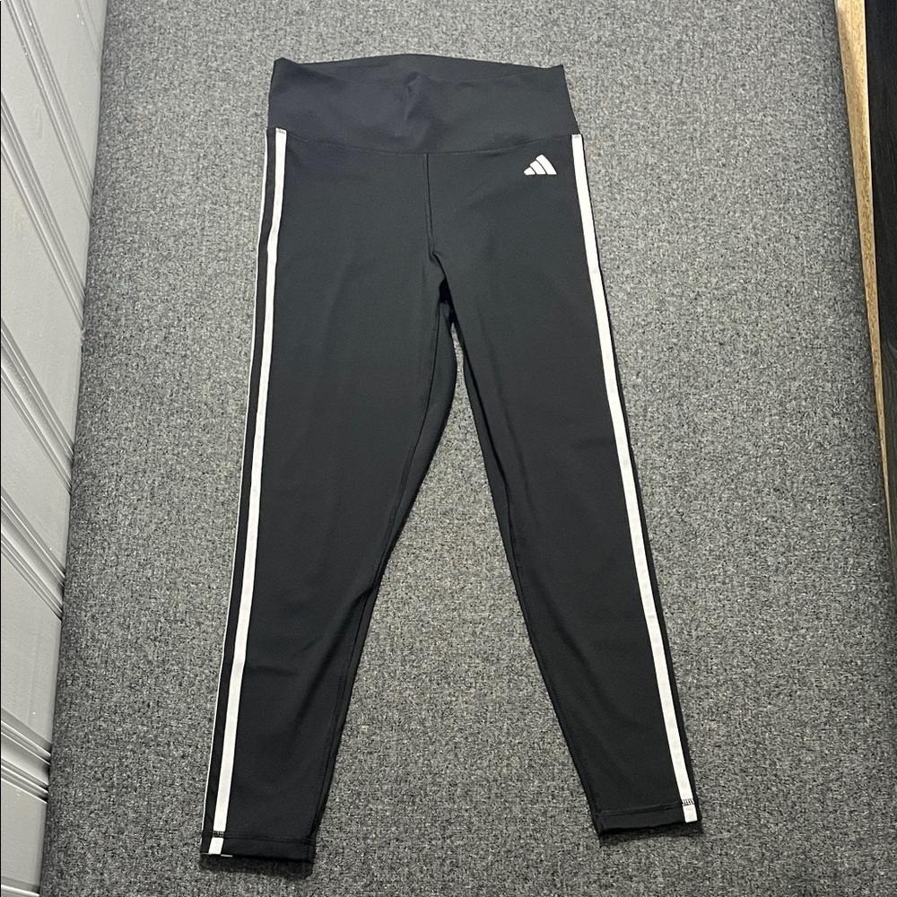 Adidas Kids Leggings in Black with White Accents